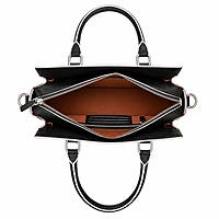 Monaca Genuine Leather Satchel Handbag Black