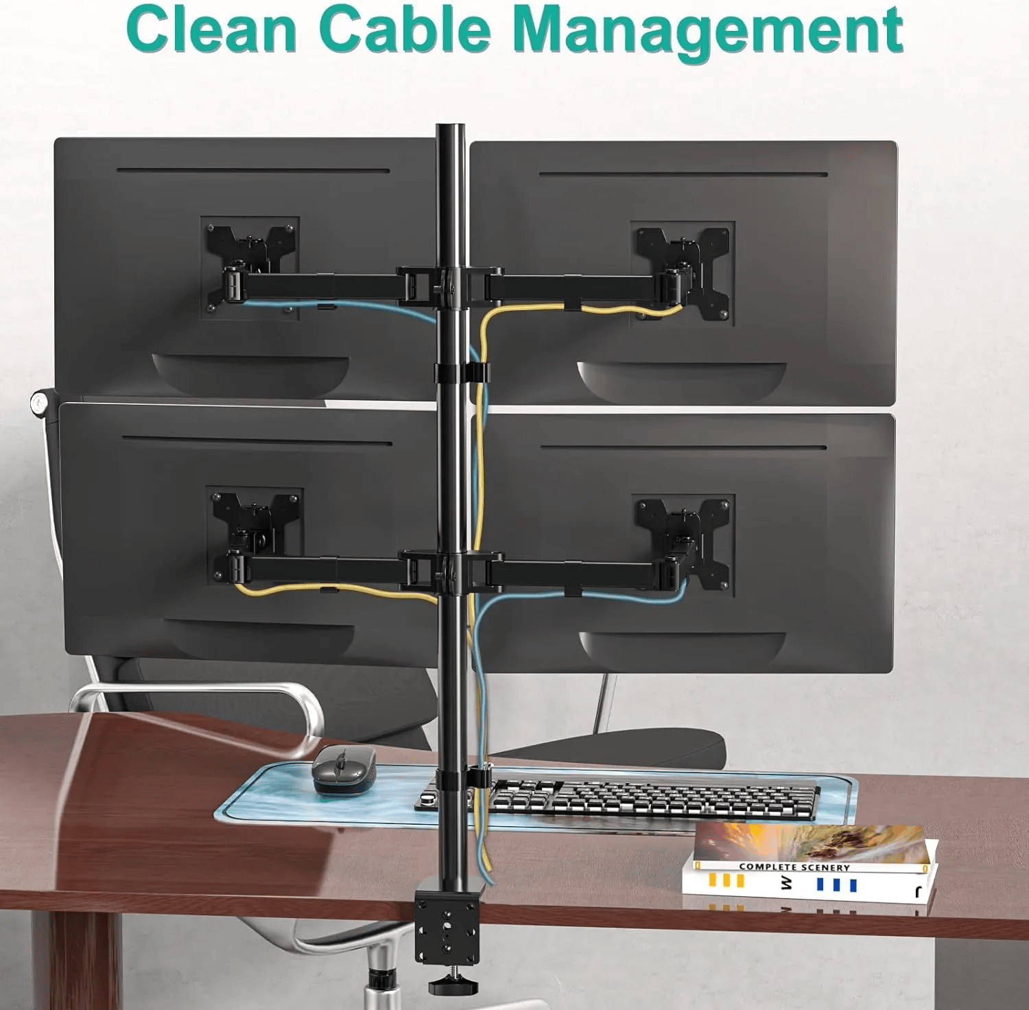 Monitor LED Stand (1x4) – Height Adjustable LED Screen Desk Mount with Screw-Type Clamp, Rotate, Tilt & Swivel Arm for 27" (68.5cm) Monitors, Heavy Duty Build Monitor LED Stand (1x4) – Height Adjustable LED Screen Desk Mount with Screw-Type Clamp, Rotate, Tilt & Swivel Arm for 27" (68.5cm) Monitors, Heavy Duty Build