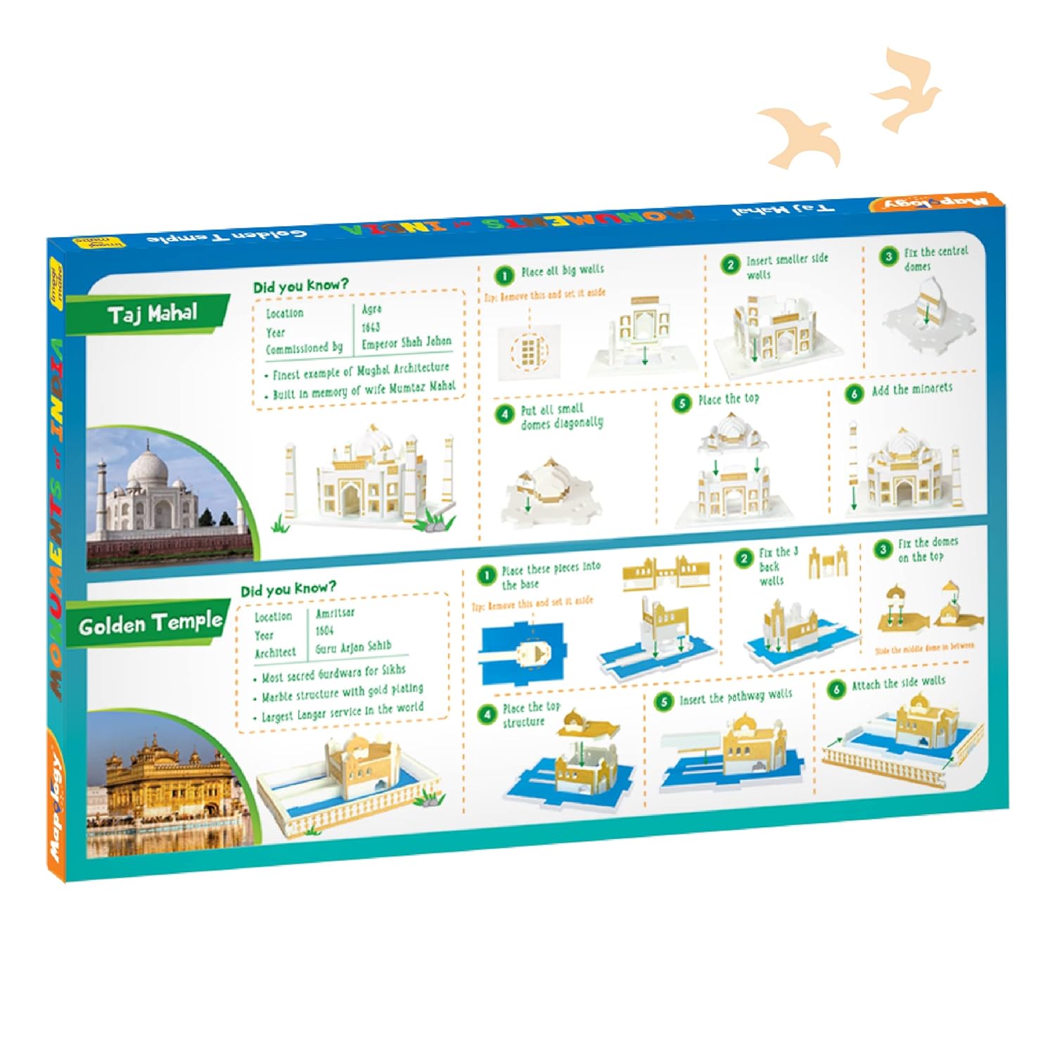 Monuments Pack of 2 Taj Mahal & Golden..