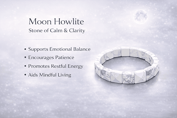 Moon Howlite Pyramid Bracelet