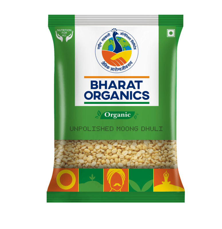 Bharat Organics Unpolished Moong Dal (Dhuli)
