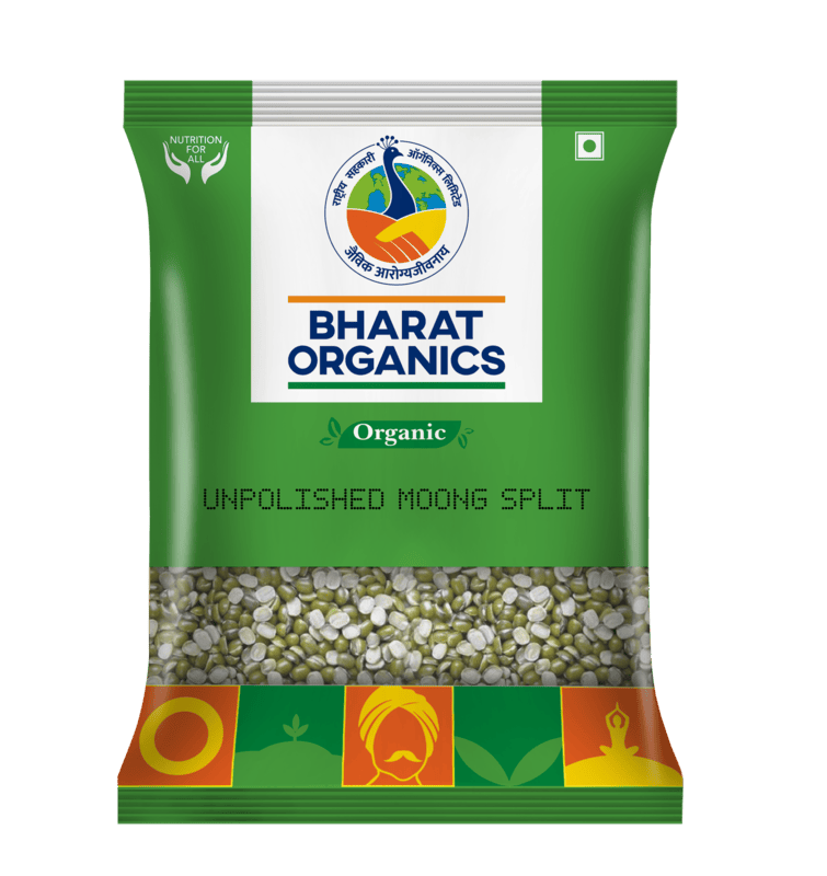 Bharat Organics Unpolished Moong Split (Chilka)