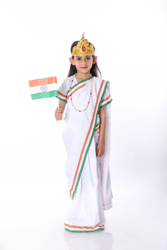 Mother India Saree Fancy Dress Costume For Girls