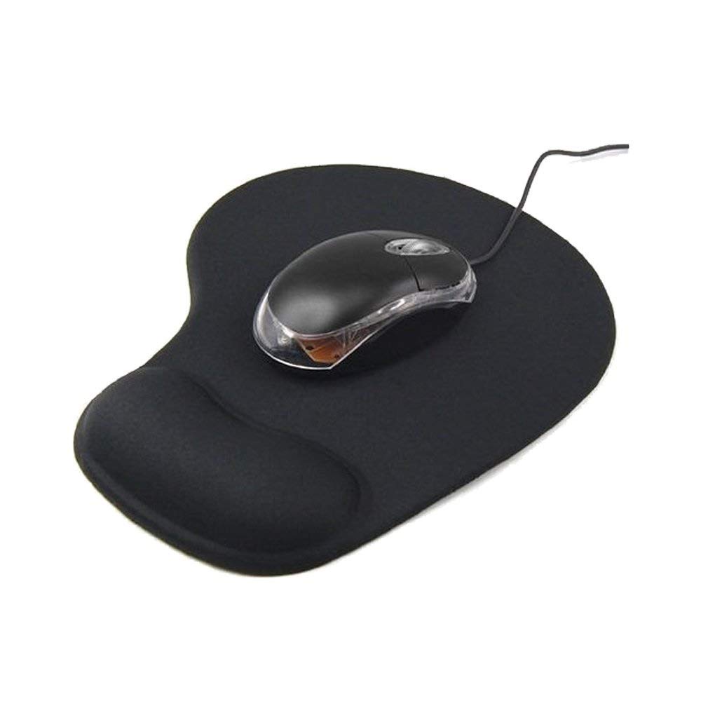 Mouse Pad with Comfortable Wrist Rest Support and Lycra Cloth for Easy Pain Relief, Durable and Washable, Classic ( Black) Mouse Pad with Comfortable Wrist Rest Support and Lycra Cloth for Easy Pain Relief, Durable and Washable, Classic ( Black)