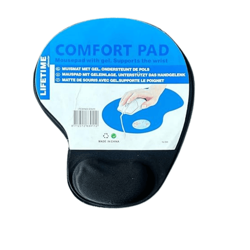 Mouse Pad with Gel Wrist Support – Comfortable & Ergonomic Design | Black