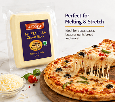 Nutoras Mozzarella Cheese Block 200G Nutoras Mozzarella Cheese Block 200G