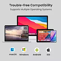 Portronics MPORT 8 PLUS - 8in2 Multiport Hub with USB+Type-C to USB*4, PD, Aux, TF & SD  Ports. Aluminium body