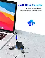 Portronics Mport 4D USB Cable – 1.5m | USB 2.0 | 480Mbps Max | USB Plug | 1 Year Warranty