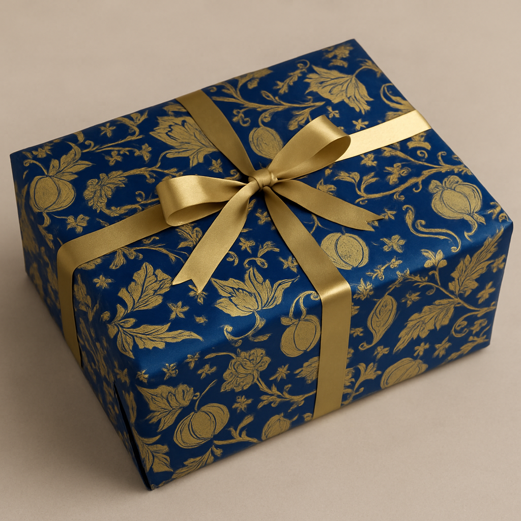 Royal Blue Mughal Garden Gift Wrap