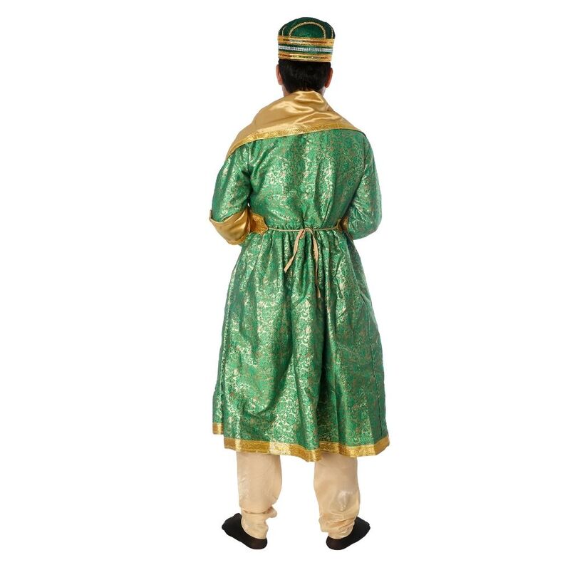 Mughal King Fancy Dress Costume Green and Golden Mughal King Fancy Dress Costume Green and Golden
