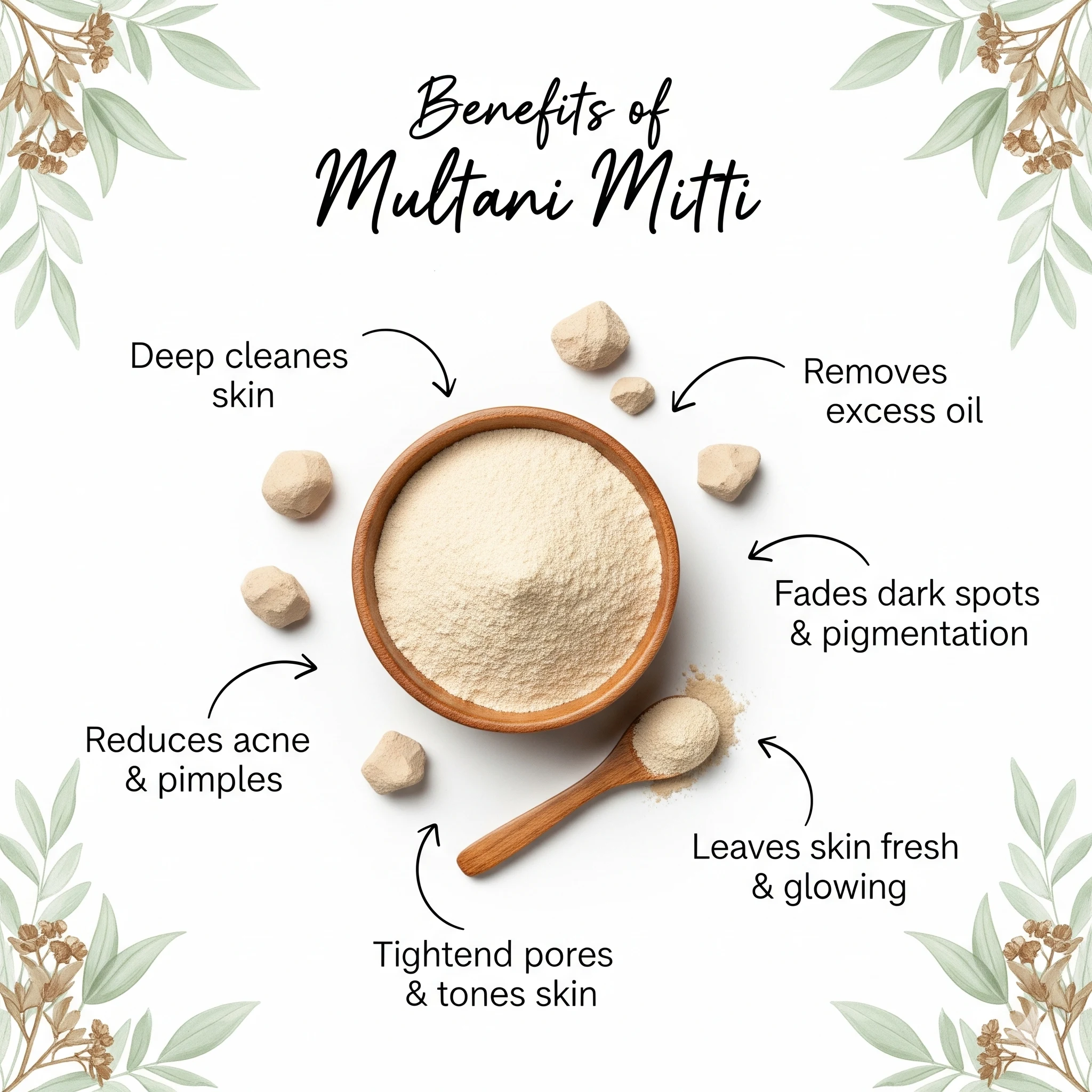 Multani Mitti Powder (100g) – Natural Skin Cleanser & Detoxifier for Radiant Skin