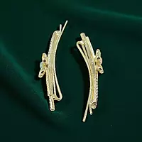 Elegant Golden Multicolor Floral Hair Clips for Women