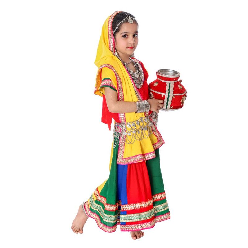 Multicolor Haryanvi Lehenga Choli Costume