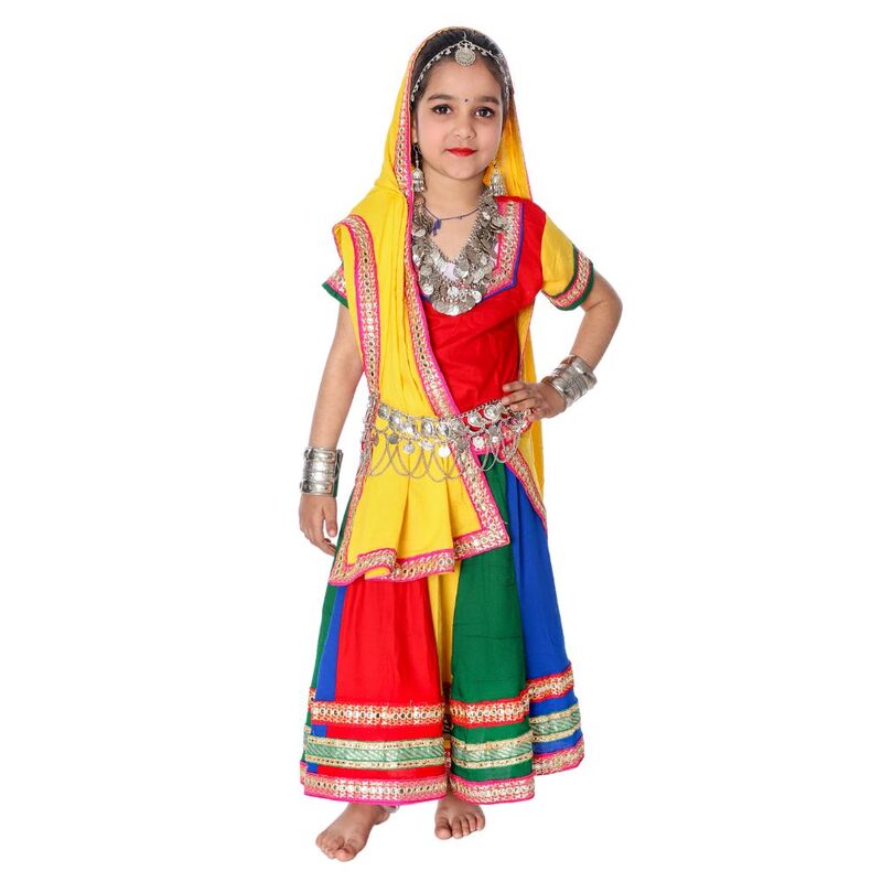 Multicolor Haryanvi Lehenga Choli Costume Multicolor Haryanvi Lehenga Choli Costume