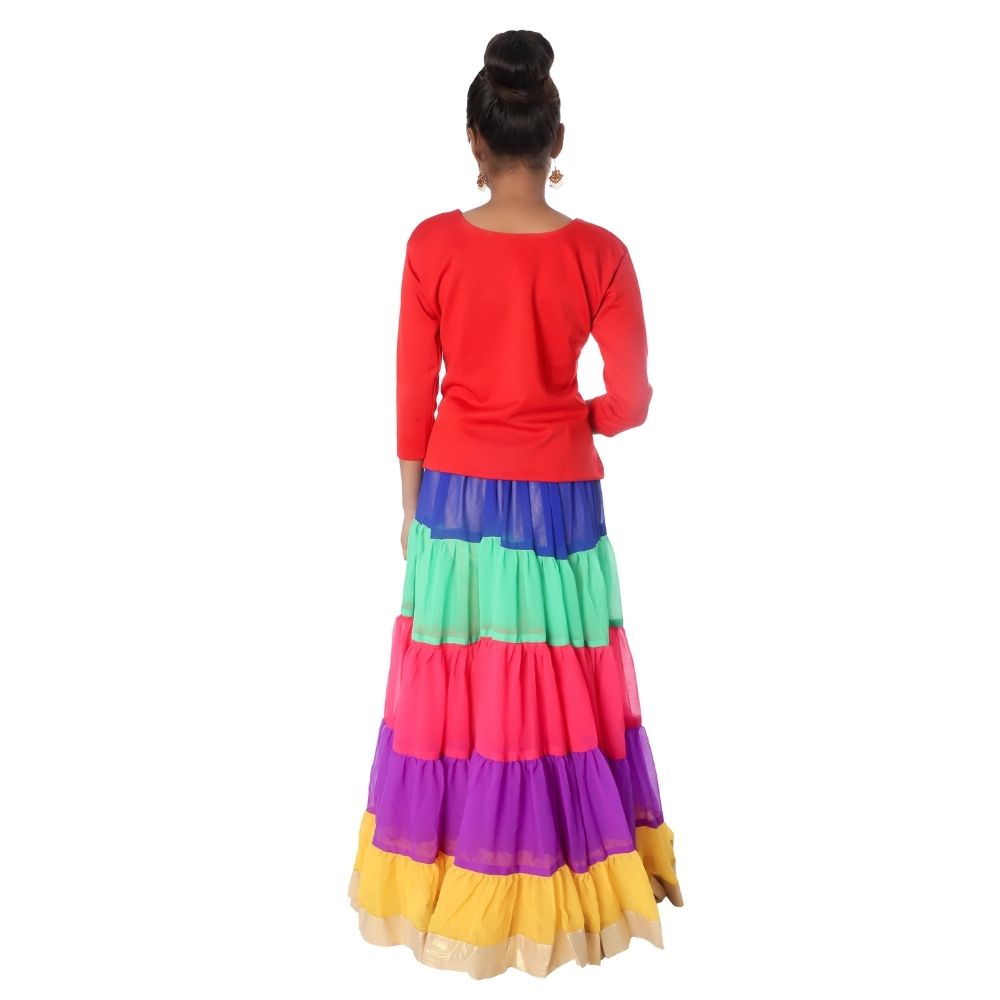 Multicolor Indo Western Fancy Dress Costume