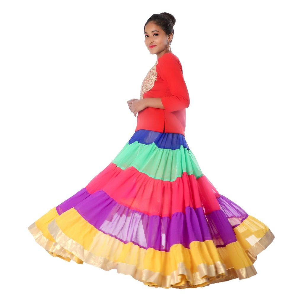 Multicolor Indo Western Fancy Dress Costume