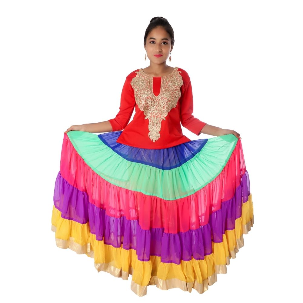 Multicolor Indo Western Fancy Dress Costume