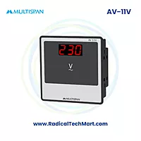 Multispan AV-V Series Digital Voltmeter | 30–500V AC | 3-Digit LED Display | Panel Mount
