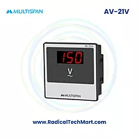 Multispan AV-V Series Digital Voltmeter | 30–500V AC | 3-Digit LED Display | Panel Mount
