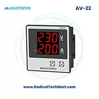 Multispan AV Series Amp + Volt Combined Meter | Dual Display | CT Programmable & 30A Direct | Panel Mount
