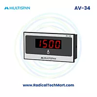 Multispan AV Series Digital Ampere Meter | Programmable CT | Single Phase | Panel Mount
