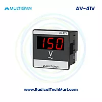Multispan AV-V Series Digital Voltmeter | 30–500V AC | 3-Digit LED Display | Panel Mount
