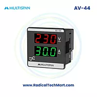 Multispan AV Series Amp + Volt Combined Meter | Dual Display | CT Programmable & 30A Direct | Panel Mount