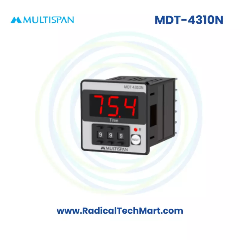 Multispan MDT-4310 Series Thumbwheel Timer | ON/OFF Delay | Proxy/Micro Switch Input | 3-Digit Display