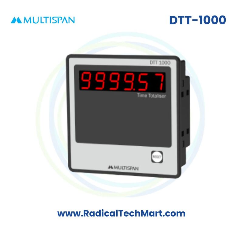 Multispan DTT Series Time Totaliser | Hour Meter with 6-Digit Display | 0–9999.59 Hr/Min/Sec | 230V AC