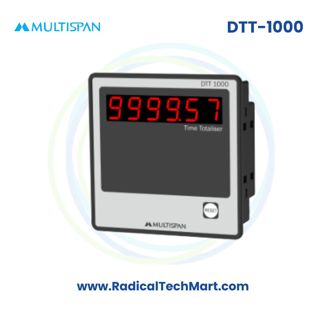 Multispan DTT Series Time Totaliser | Hour Meter with 6-Digit Display | 0–9999.59 Hr/Min/Sec | 230V AC