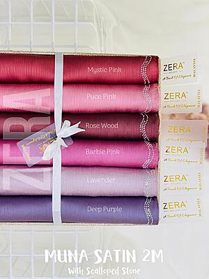 Premium Malaysian Munna Satin With Scalloped stone