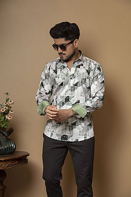 Mural Green Printed Shirts Mural Green Printed Shirts