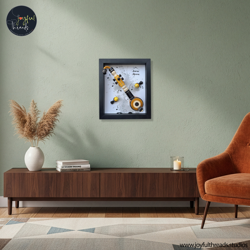 Swarnanjali - Handcrafted & Personalized Music-Themed Wall Frame - 14x12.5 Inch