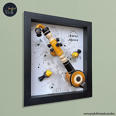 Swarnanjali - Handcrafted & Personalized Music-Themed Wall Frame - 14x12.5 Inch