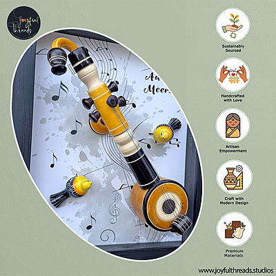 Swarnanjali - Handcrafted & Personalized Music-Themed Wall Frame - 14x12.5 Inch