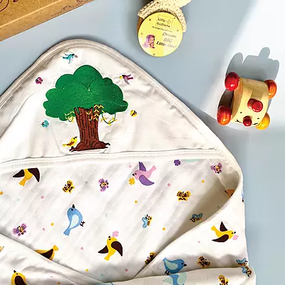 Muslin Cotton Hooded Baby Bath Towel