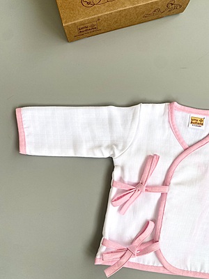 Muslin Full-Sleeve Top & Pant Set - Kimono Style