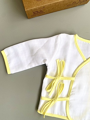 Muslin Full-Sleeve Top & Pant Set - Kimono Style