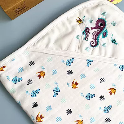 Muslin Cotton Hooded Baby Bath Towel