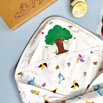 Muslin Cotton Hooded Baby Bath Towel