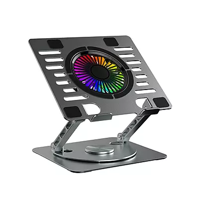 My Buddy Spinlight Laptop Stand with Cooling Fan,(Silver)