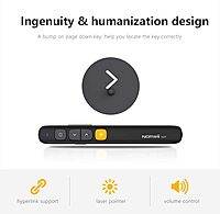 NORWII N29 2.4 GHz Wireless Red Laser Pointer Presentation Clicker with 300 FT Long Range, PPT Remote Clicker, Supports Hyperlink/Volume Up Down/Keys Can be Customized (Battery Not Included)
