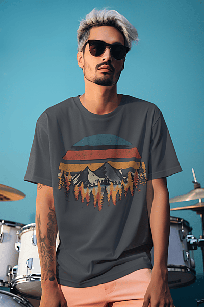 Grey nature oversized t-shirt