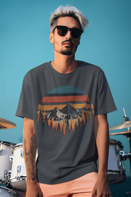Grey nature oversized t-shirt