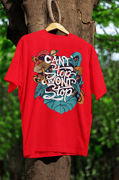Beautiful nature red oversized t-shirt