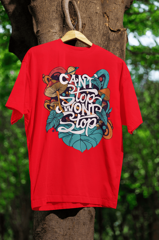Beautiful nature red oversized t-shirt