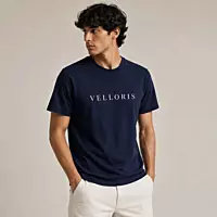VELLORIS Signature T-Shirt – Navy Blue