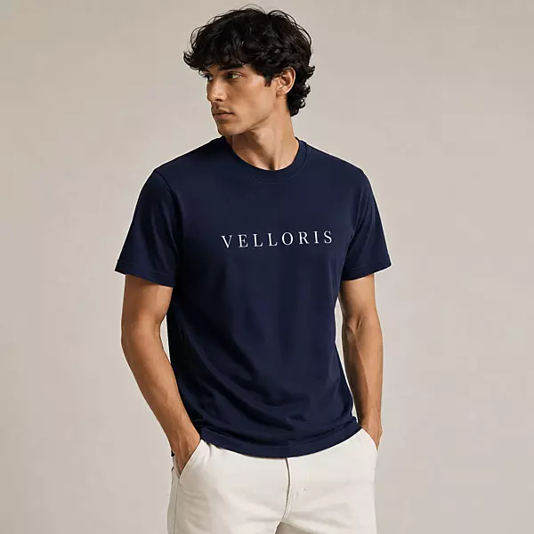 VELLORIS Signature T-Shirt – Navy Blue