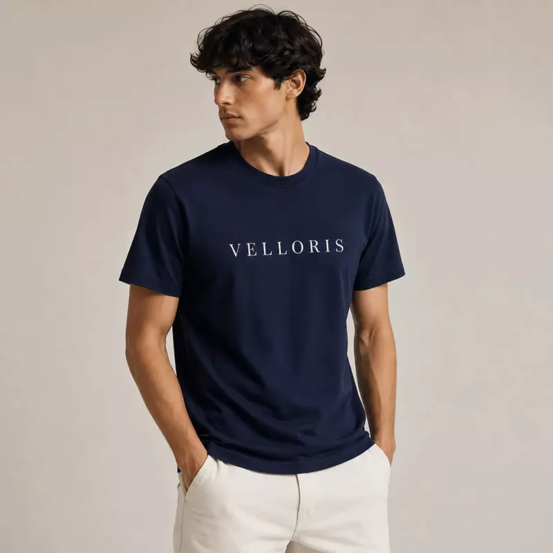 VELLORIS Signature T-Shirt – Navy Blue