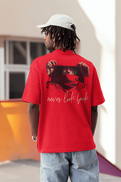 Never look back oversized red T-shirt